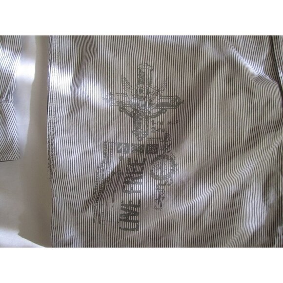 Men's Decoded Stripe Button Up Long Short Sleeve Shirt Sz XXL (MT247) - Picture 9 of 12